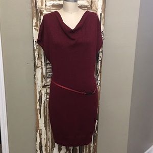 NY & Company Burgundy Sweater Dress