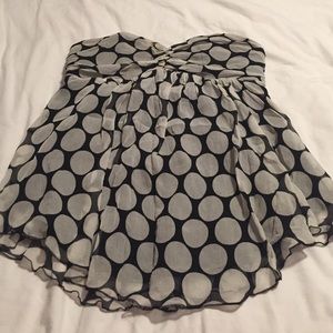 Express size 12 strapless black and white top