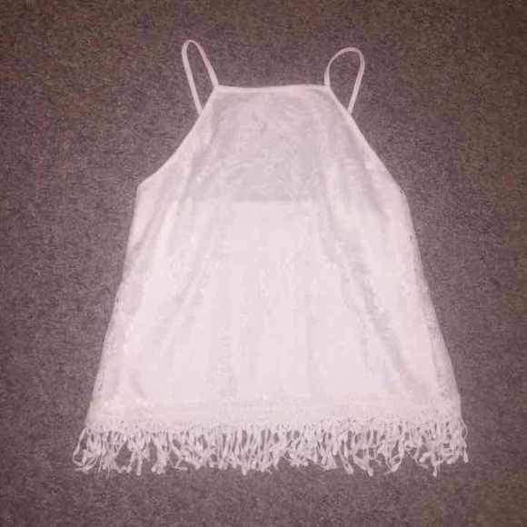 NWOT White Laced Tank Top