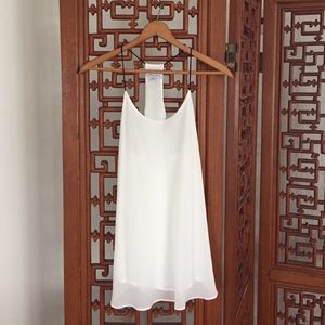 Naked Zebra sheer-white party tank