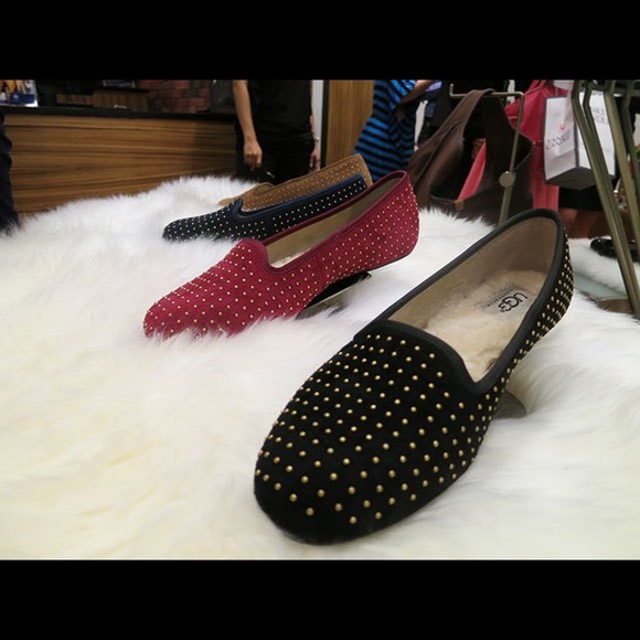 Ugg Alloway SIlver studded leather loafer