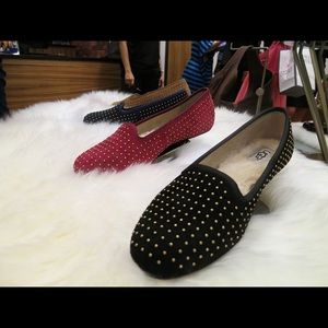 Ugg Alloway SIlver studded leather loafer