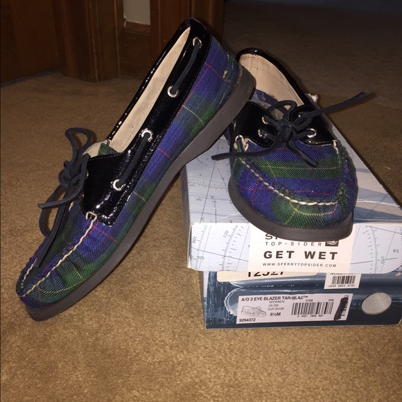 Women's Plaid Sperry Top-Siders - Picture 1 of 2