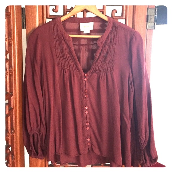 Anthropologie | Maroon Blouse