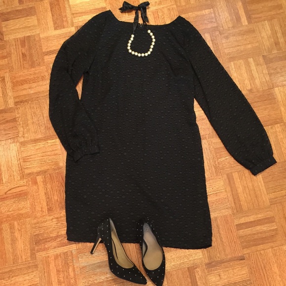 Ann Taylor Black/Sheer Shift Dress