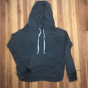 Brandy Melville Gray Striped Hoodie