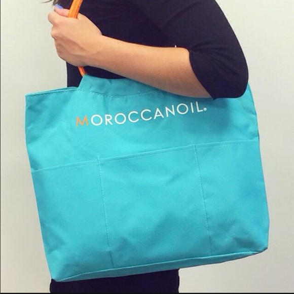 Morrocan Oil Beach Bag with External Pockets - Picture 1 of 4