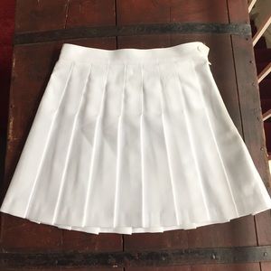 American Apparel White Pleated Mini/Tennis Skirt