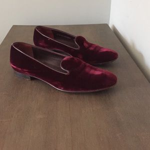 Oxblood Velvet Smoking Slipper