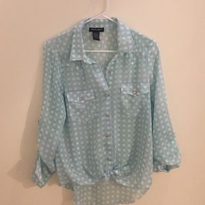 Checkered asymmetrical knotted Shirt