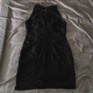 H&M black lace mini dress with tubedress slip sz14