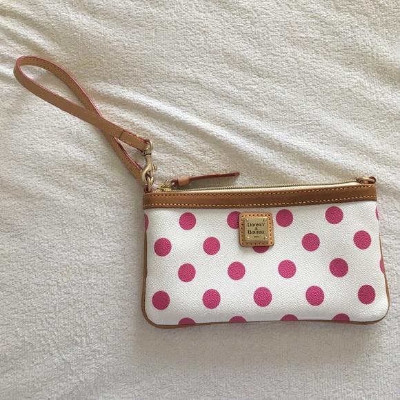 Dooney + Bourke Pink Polka Dot Wristlet
