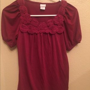 Burgundy blouse size Lg