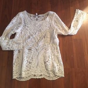 Express cream lace top