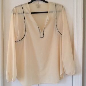 Jcrew blouse. Ivory with black trim.