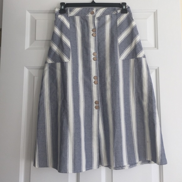 Button down midi skirt