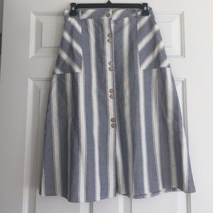 Button down midi skirt