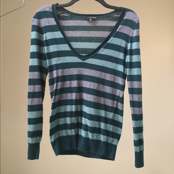Teal and gray LIMITED scoop neck sweater