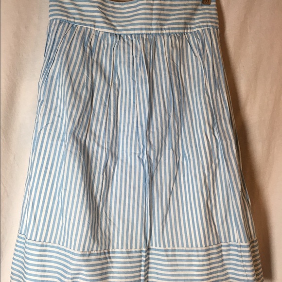 Blue and White Striped Skirt