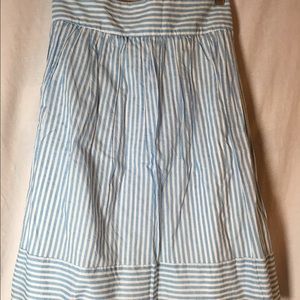 Blue and White Striped Skirt