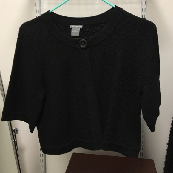 Black short sleeve cardigan