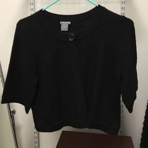 Black short sleeve cardigan