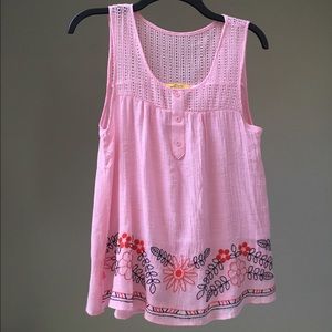 Baby pink crocheted summer tank