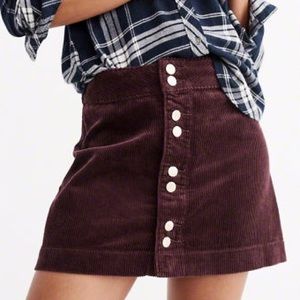 Button Down Corduroy Skirt