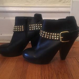 DV black and gold studded booties