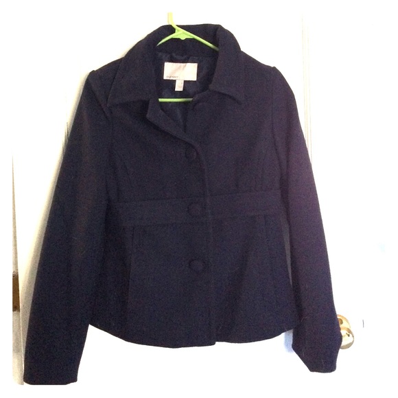 Navy Blue Wool Coat