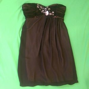 Strapless black dress