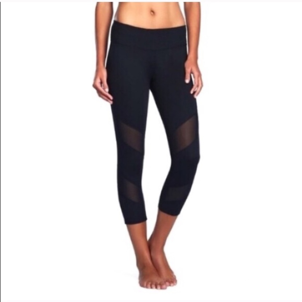 Black Leggings with Mesh Inserts