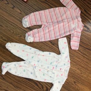Set of two Carter's footie sleepers