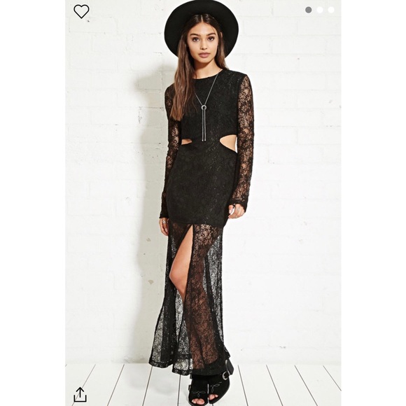Black Lace Maxi Dress NWT