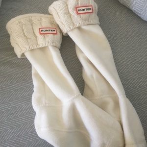 Hunter boot cable knit socks