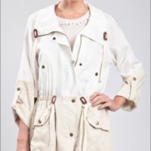 Blu Pepper Juniors Color Block Linen-Blend Jacket