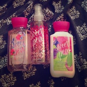 Bath and body sweet pea collection