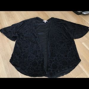 Black Satin Design Kimono