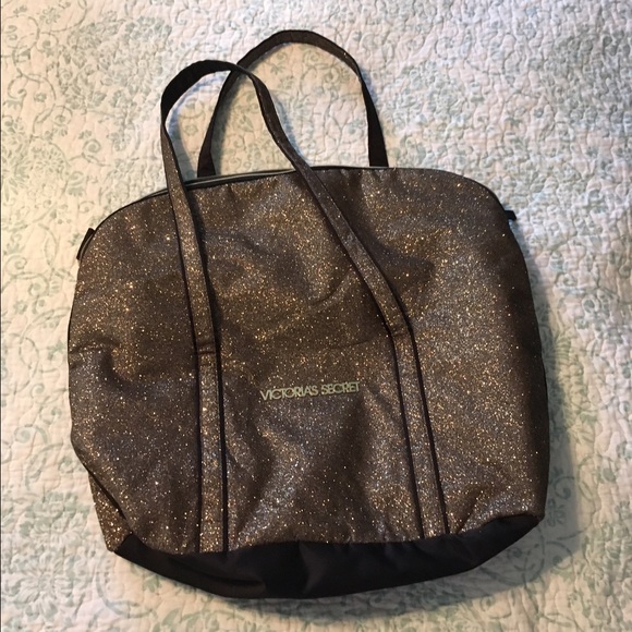 VS gold glitter carry duffle bag