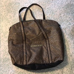 VS gold glitter carry duffle bag
