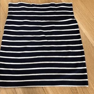 Navy blue/white striped skirt