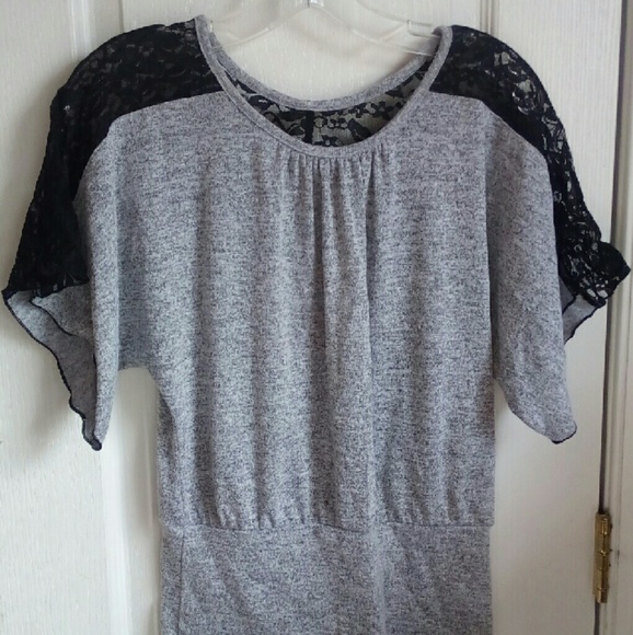 Gray sweater w/ lace