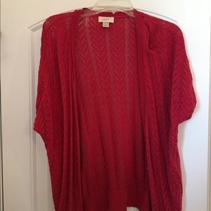 LOFT - Red short sleeved cardigan