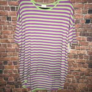 Lularoe Green and Purple Stripe Irma