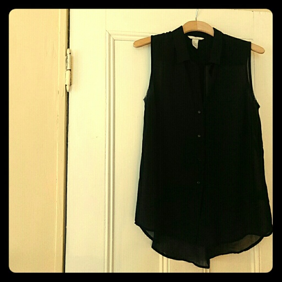 H&M sheer chiffon blouse