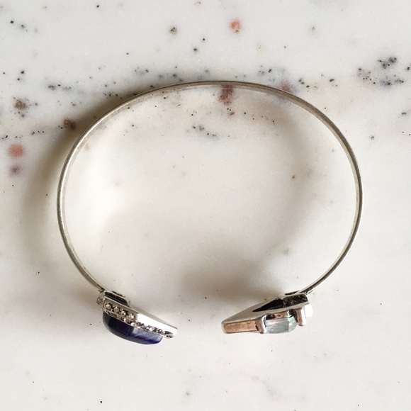 "Harlowe" Bracelet || Navy Crystal Pavé Cuff - Picture 3 of 10