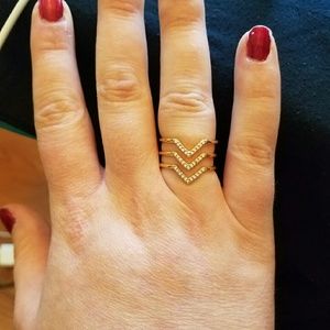 Stella and Dot Pave Chevron Ring-gold size S/M