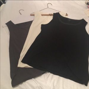 3 sleeveless tanks