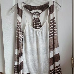 Brown and white cardigan
