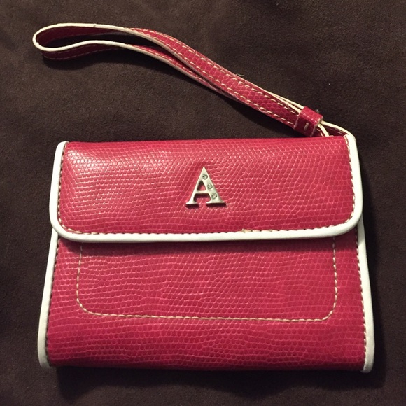 Liz Claiborne Wristlet/wallet. Initial A. Pink.